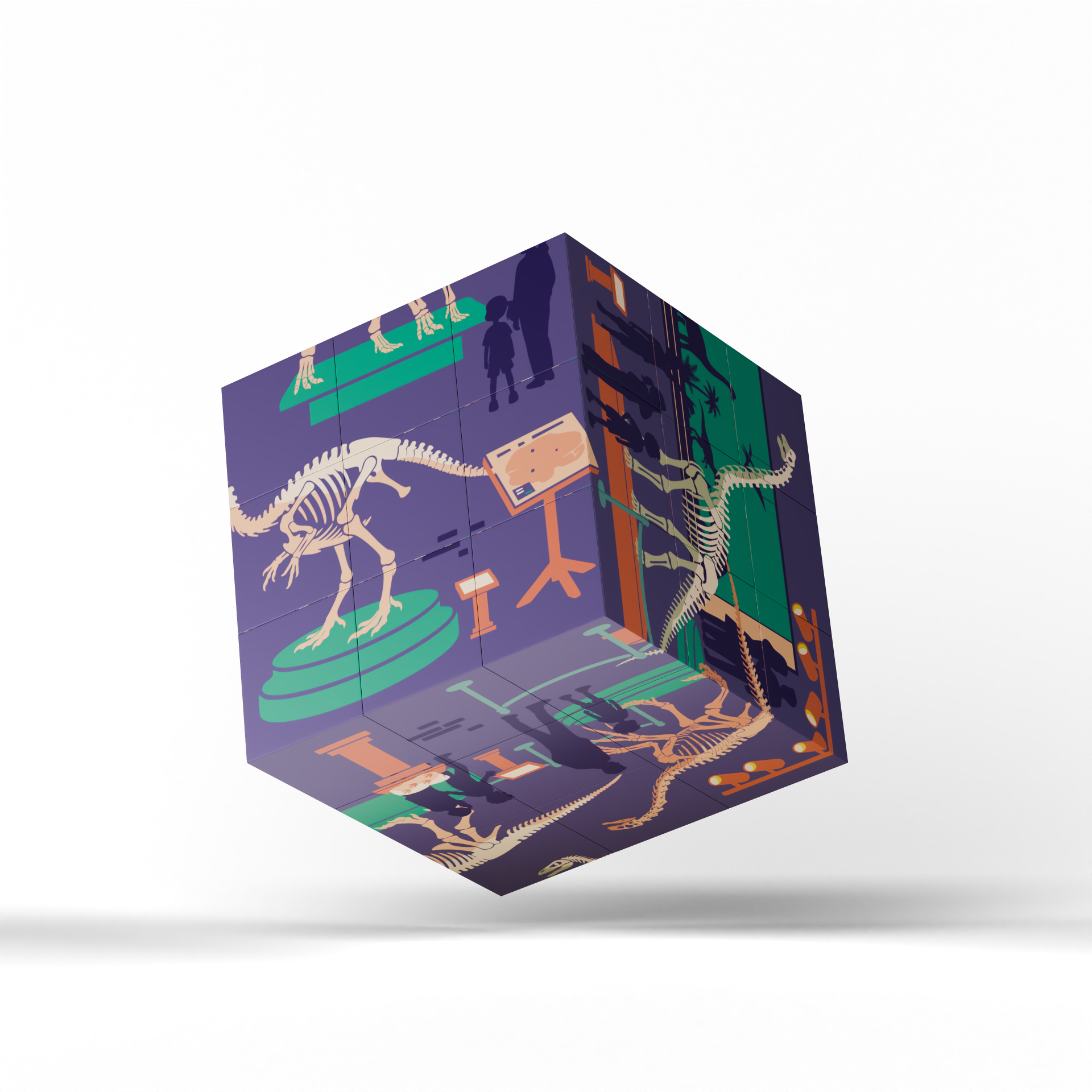 Magnetic Puzzle Cube - Jurassic Journey