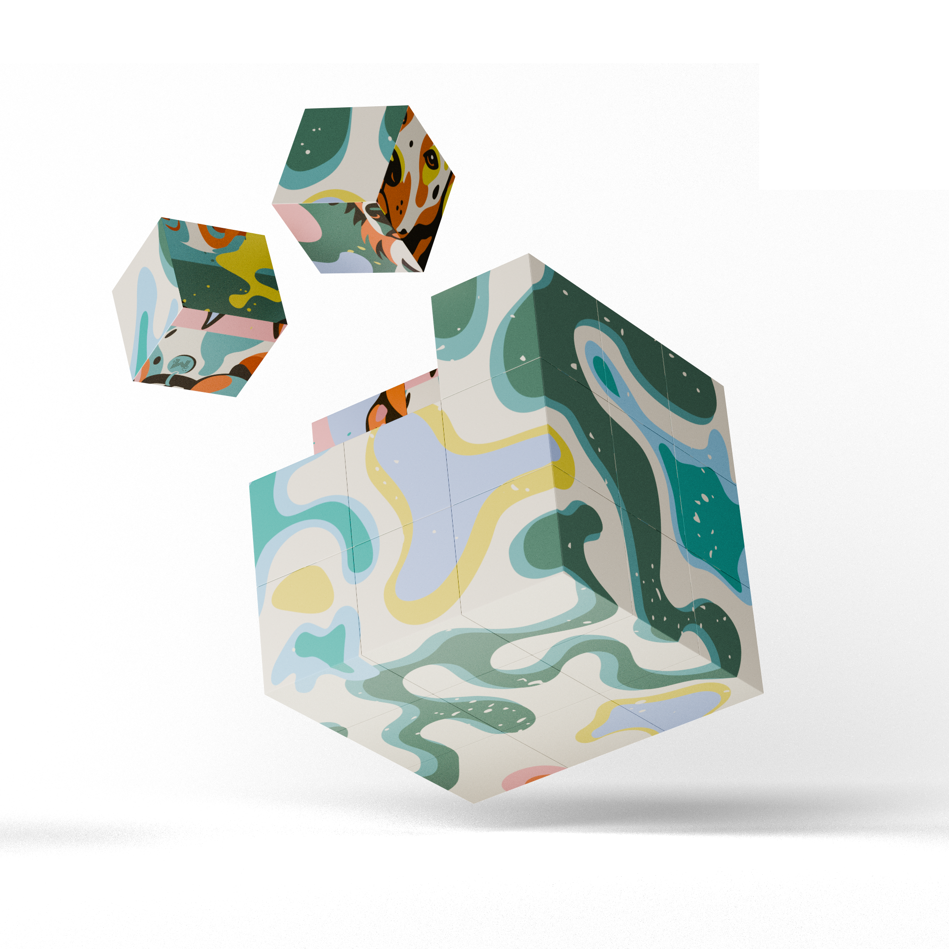 Magnetic Puzzle Cube - Painted Pups