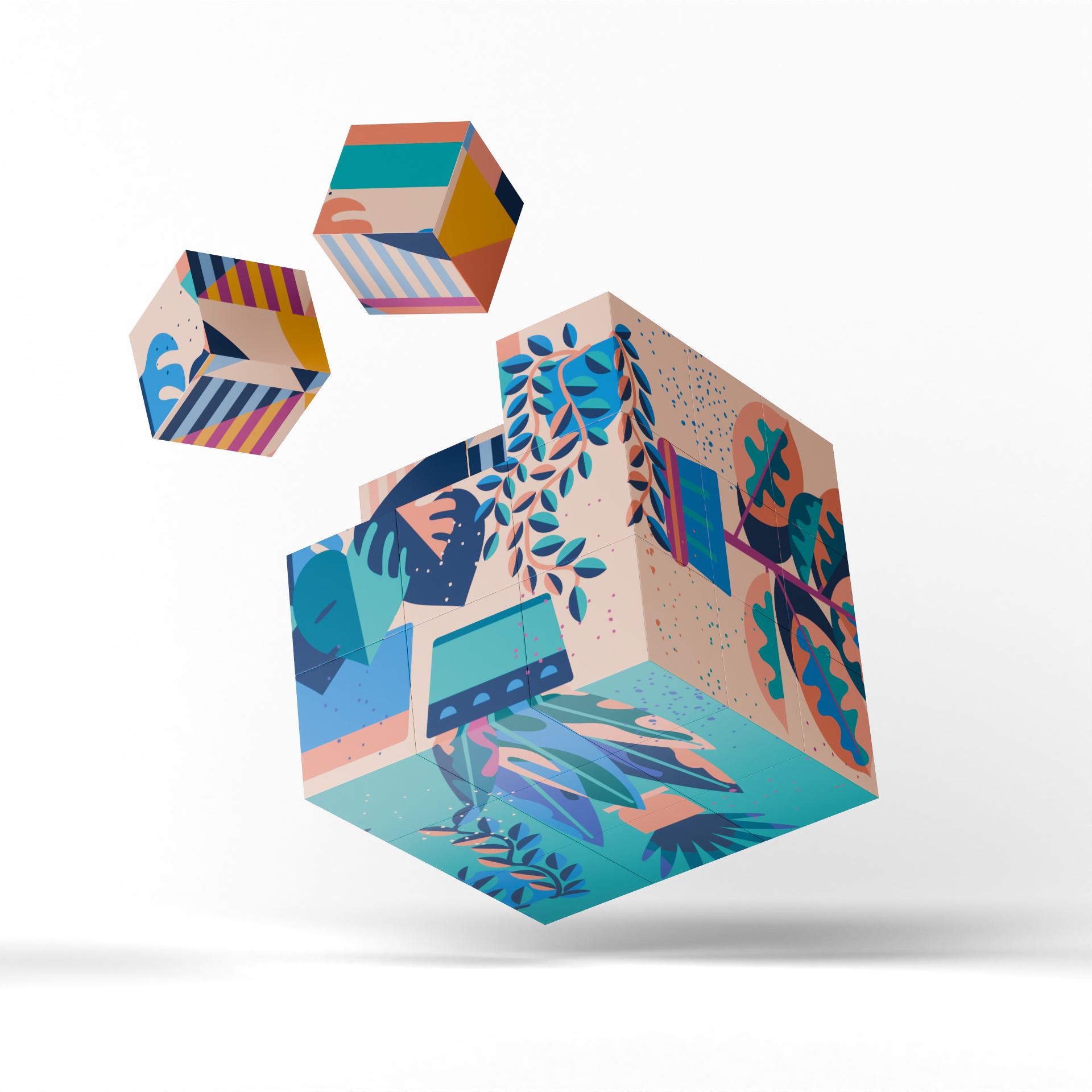 Magnetic Puzzle Cube - Potted Patterns