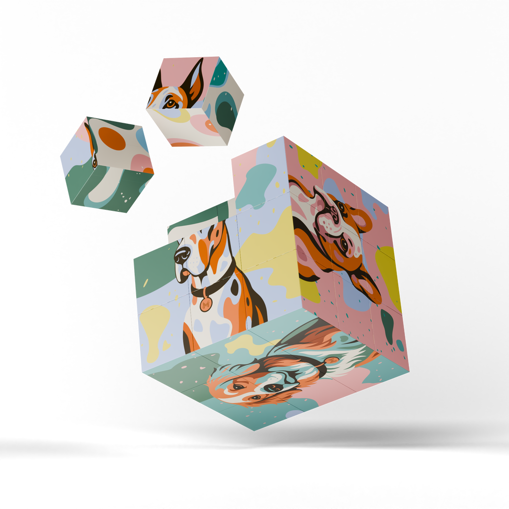 Magnetic Puzzle Cube - Painted Pups