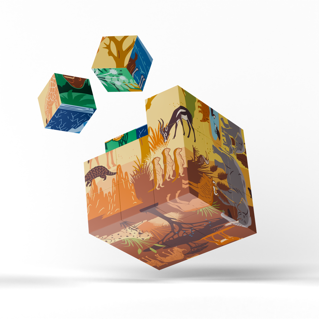 Magnetic Puzzle Cube - Wild Worlds